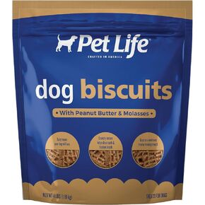 Biscuits with Peanut Butter and Molasses Crunchy Dog Treats, 4lb