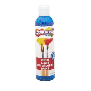 Colorations Liquid Glitter Watercolor Paint, 8 fl oz, Turquoise, Non-Toxic, Painting, Kids, Craft, Hobby, Fun, Water Color, Posters, Cool Effects, Versatile, Gift