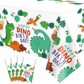 4 Pack Dinosaur Tablecloth Dinosaur Party Decorations Dinosaur Party Supplies 86 x 51 inches Dinosaur Theme Table Cover Dinosaur Rectangle Plastic Table cloth dinosaur table cloths for birthday party