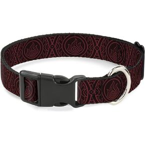 Nickelodeon Dog Collar with Plastic Clip, Quick Release, Easy Adjustable, Avatar Last Airbender Fire Element, 11 to 16.5 Inches 1.0 Inch Wide
