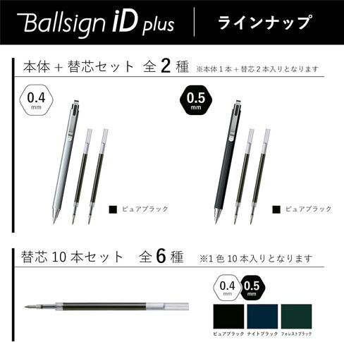 Sakura Craypas GBR354-2B Gel Ink Ballpoint Pen, Ball Sign, iD Plus, Set of 2 Colors, 0.02 inches (0.4 mm), Pure Black, Forest Black in Kuwait