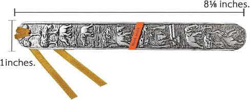 WitnyStore Carved Aluminium Bookmark 8⅛" Forest Elephants Vertical Pattern - Unique Design Handmade Bookmarks Crafted Accessories Decorative Collectibles Thailand Souvenirs Gifts Readers Book Lovers in Kuwait