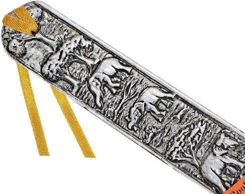 WitnyStore Carved Aluminium Bookmark 8⅛" Forest Elephants Vertical Pattern - Unique Design Handmade Bookmarks Crafted Accessories Decorative Collectibles Thailand Souvenirs Gifts Readers Book Lovers in Kuwait