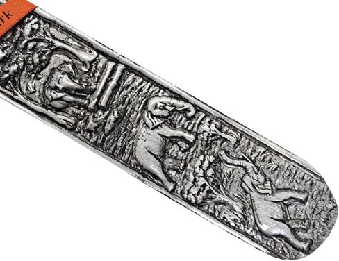 WitnyStore Carved Aluminium Bookmark 8⅛" Forest Elephants Vertical Pattern - Unique Design Handmade Bookmarks Crafted Accessories Decorative Collectibles Thailand Souvenirs Gifts Readers Book Lovers in Kuwait