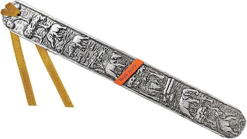 WitnyStore Carved Aluminium Bookmark 8⅛" Forest Elephants Vertical Pattern - Unique Design Handmade Bookmarks Crafted Accessories Decorative Collectibles Thailand Souvenirs Gifts Readers Book Lovers in Kuwait