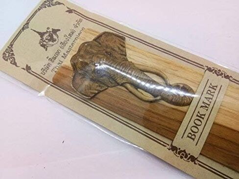 WitnyStore Carved Aluminium Bookmark 8⅛" Forest Elephants Vertical Pattern - Unique Design Handmade Bookmarks Crafted Accessories Decorative Collectibles Thailand Souvenirs Gifts Readers Book Lovers in Kuwait