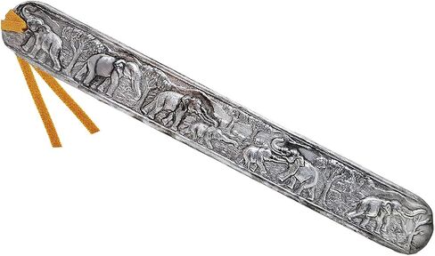 WitnyStore Carved Aluminium Bookmark 8⅛" Forest Elephants Vertical Pattern - Unique Design Handmade Bookmarks Crafted Accessories Decorative Collectibles Thailand Souvenirs Gifts Readers Book Lovers in Kuwait