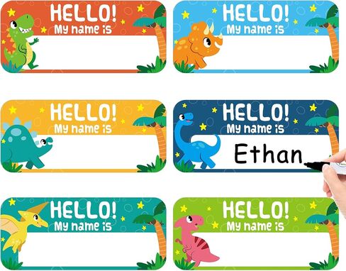 SICOHOME Hello My Name is Stickers - 36pcs 6 Designs Name Tags for Classroom Desks Student Name Plates for Classroom Self Adhesive Name Labels for Kids Kindergarten Preschool Classroom Supplies in Kuwait