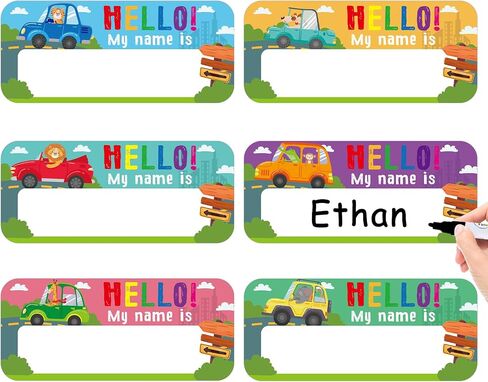 SICOHOME Hello My Name is Stickers - 36pcs 6 Designs Name Tags for Classroom Desks Student Name Plates for Classroom Self Adhesive Name Labels for Kids Kindergarten Preschool Classroom Supplies in Kuwait