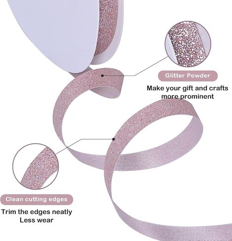 Yama Glitter Ribbon ، 3/8 بوصة × 20 ياردة ، شريط حافة مقطوعة لعيد الميلاد ، غلاف الهدايا ، الحرف ، صنع القوس ، ديكور المنزل ، الحلي ، زخرفة الحفلات (الفضة) in Kuwait