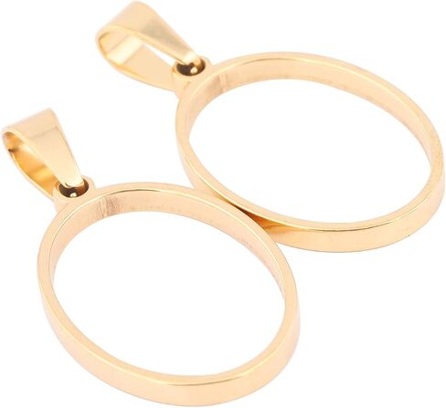 Reidgaller 20pcs Stainless Steel Gold Plated Deep 18x25mm Oval Open Bezels DIY Hollow Pendant Frame Setting Blanks for Resin Jewelry Making in Saudi Arabia