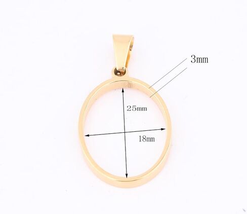 Reidgaller 20pcs Stainless Steel Gold Plated Deep 18x25mm Oval Open Bezels DIY Hollow Pendant Frame Setting Blanks for Resin Jewelry Making in Saudi Arabia