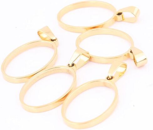 Reidgaller 20pcs Stainless Steel Gold Plated Deep 18x25mm Oval Open Bezels DIY Hollow Pendant Frame Setting Blanks for Resin Jewelry Making in Saudi Arabia