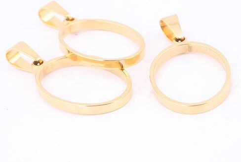 Reidgaller 20pcs Stainless Steel Gold Plated Deep 18x25mm Oval Open Bezels DIY Hollow Pendant Frame Setting Blanks for Resin Jewelry Making in Saudi Arabia