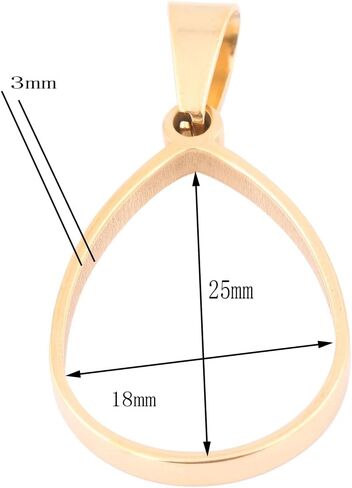 Reidgaller 20pcs Stainless Steel Gold Plated Deep 18x25mm Oval Open Bezels DIY Hollow Pendant Frame Setting Blanks for Resin Jewelry Making in Saudi Arabia