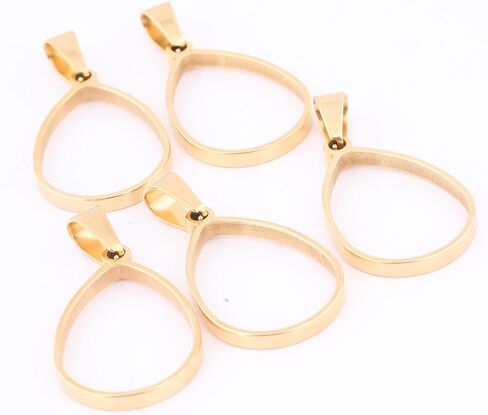 Reidgaller 20pcs Stainless Steel Gold Plated Deep 18x25mm Oval Open Bezels DIY Hollow Pendant Frame Setting Blanks for Resin Jewelry Making in Saudi Arabia