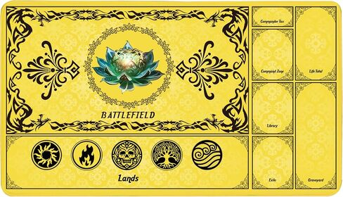 MTG Playmat with Magic Zones, 24x14in Playmat for Magic The Gathering, Commander Card Game Battles, Durable & Stain-Resistant Duel Mat for Beginners & Pros, Non-Slip, Soft Surface, Black in Saudi Arabia