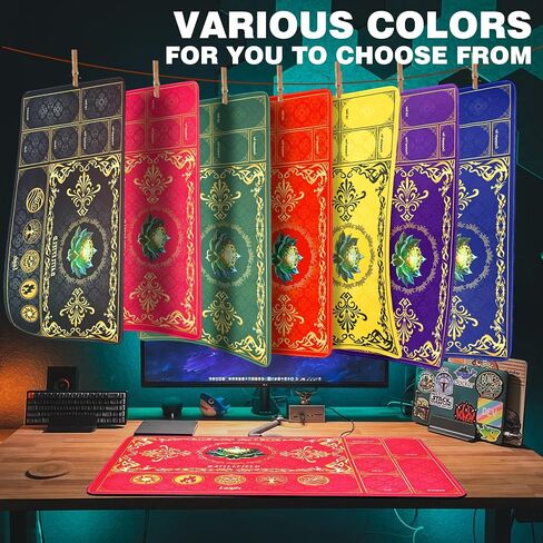 MTG Playmat with Magic roms ، 24x14in playmat for Magic the Gathering ، معارك لعبة Commander Card ، حصيرة مبارزة متينة ومقاومة للبقع للمبتدئين والمحترفين ، غير الناعم ، السطح الناعم ، الأسود in Saudi Arabia