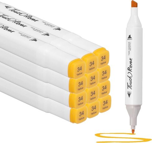 PATIKIL Dual Tip Alcohol Art Markers, 12 Pcs White Barrel Alcohol Markers with Brush Tip and Fine Tip for Illustration Artist Adult Coloring Drawing Permanent Sketching, Sky Blue in Saudi Arabia