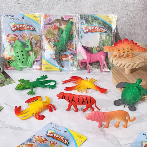 Outus 8 Pieces Growing Animal Creature Expandable Giant Grow 3D Water Creature Set Easter Egg Stuffer Grow in Water Fish Favors Party Supplies Gift Fillers Classroom Prizes(Multiple Animal) in Saudi Arabia