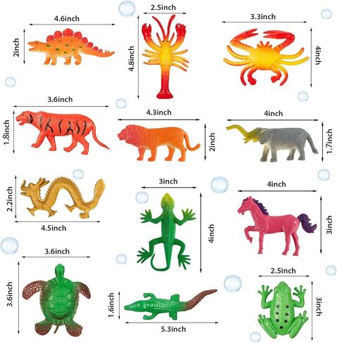 Outus 8 Pieces Growing Animal Creature Expandable Giant Grow 3D Water Creature Set Easter Egg Stuffer Grow in Water Fish Favors Party Supplies Gift Fillers Classroom Prizes(Multiple Animal) in Saudi Arabia