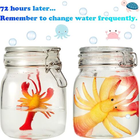 Outus 8 Pieces Growing Animal Creature Expandable Giant Grow 3D Water Creature Set Easter Egg Stuffer Grow in Water Fish Favors Party Supplies Gift Fillers Classroom Prizes(Multiple Animal) in Saudi Arabia