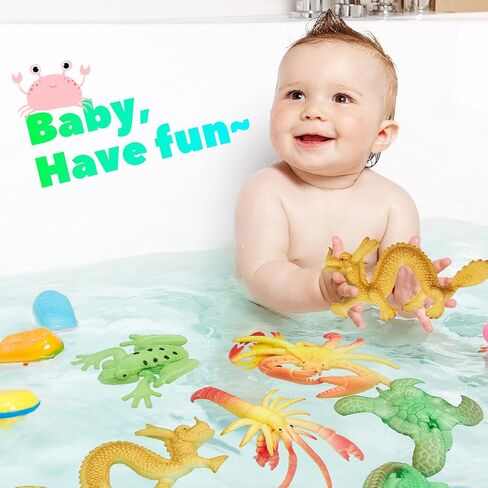 Outus 8 Pieces Growing Animal Creature Expandable Giant Grow 3D Water Creature Set Easter Egg Stuffer Grow in Water Fish Favors Party Supplies Gift Fillers Classroom Prizes(Multiple Animal) in Saudi Arabia