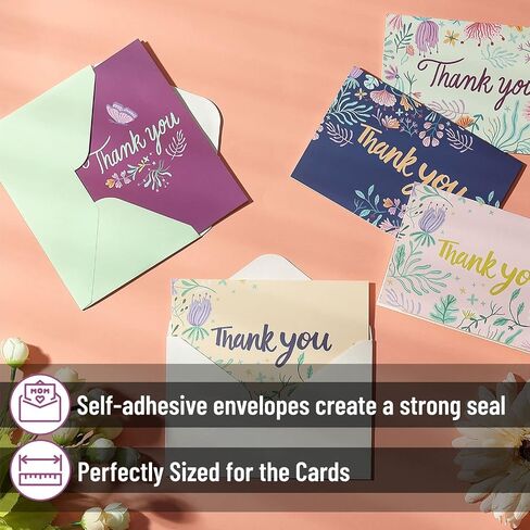 Mr. Pen- Thank You Cards, 20 Pack, Thank You Cards with Envelopes, Blank Thank You Cards, Assorted Cards, Thank You Notes Cards, Thank You Cards Pack, Thank You Card, Thank You Note Blank Inside in Kuwait