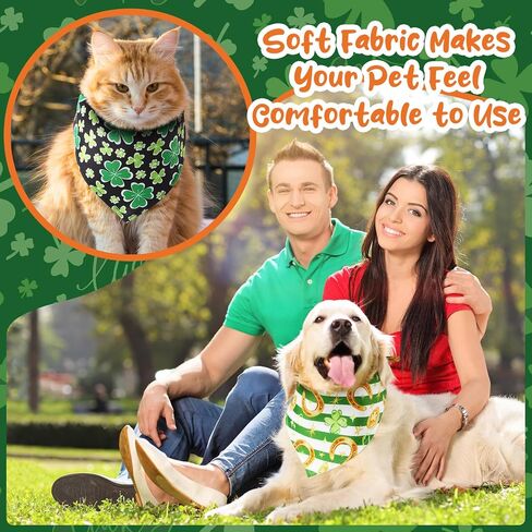 Reginary 72 Packs St. Patrick's Day Dog Bandanas Bulk Shamrock St. Patrick's Day Green Soft Dog Scarf Adjustable Pet Puppy Bibs Triangle Puppy Bibs Adjustable Cat Bandana for Pet Costume Accessories in Saudi Arabia