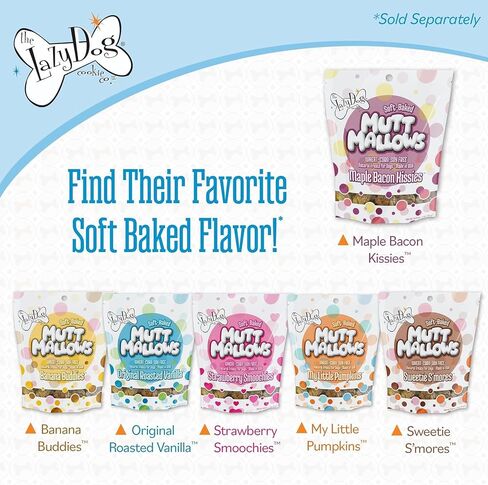 The Lazy Dog Cookie Co. Mutt Mallows Soft Baked Dog Treats, Wheat, Corn & Soy Free, Baked in The USA, 5 oz Cost Saving Variety Bundle (Pack of 3) in Saudi Arabia
