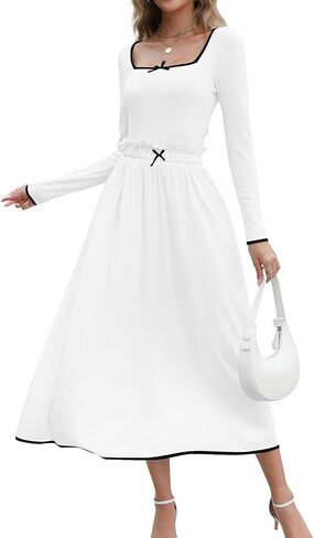 Womens Two Piece Skirt Set 2024 Trendy Fall Outfits Sets Ribbed Knit Long Sleeve Crop Top Midi Long Skirts with Pockets in Kuwait