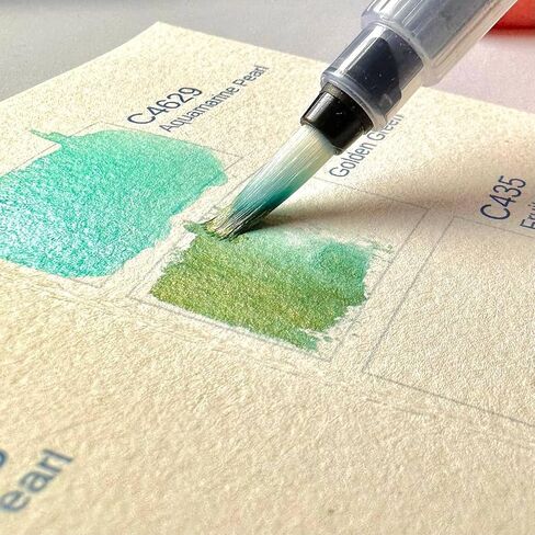 Metallic Watercolor 48 Colors|Tin Box & Waterbrush |Intense Pigments, Smooth Blend in Kuwait