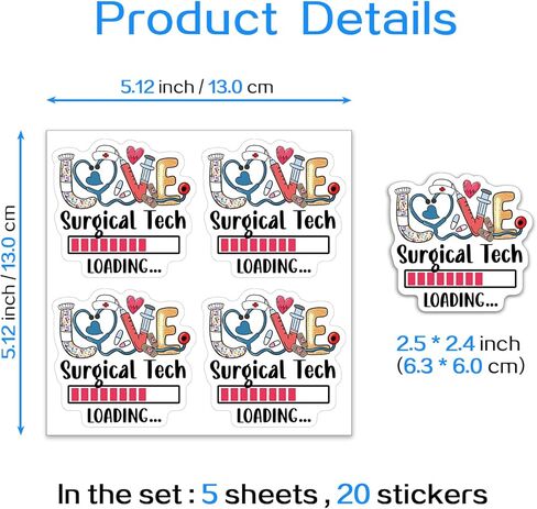 YAZMEEN 20 Pcs Funny Brain Nurse Stickers Neuro Team Stickers for Neurologist Neurology Nurse Doctor Coworker Medical Assistant Nurse Week Gifts Decals for Water Bottle Laptop Phone（Size 2.5''） in Kuwait