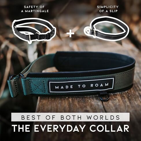 MADE TO ROAM Premium Everyday Dog Collar - Martingale Style No Pull Vegan Leather Collar, Heavy Duty and Lightweight for Small, Medium, Large Dogs (Oregon Haze, Size 1) in Saudi Arabia