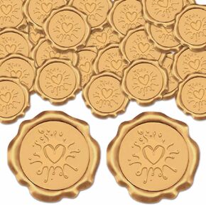CRASPIRE 3D Red Rose Wax Seal Stickers 30mm Self Adhesive Wax Decals Sticker Wedding Pasters Red Decal for Party Invitation Envelope Valentine' s Day Xmas Gift Wrapping Greeting Cards Waterproof Decor