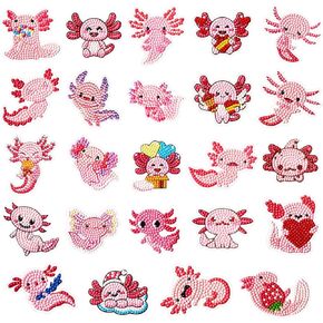 Hungdao 24 PCS 5D DIY Diy Diamond Diamond Painting Creative Sticker Kids Paint Kits Resin Resink Rhinestone Gem Met