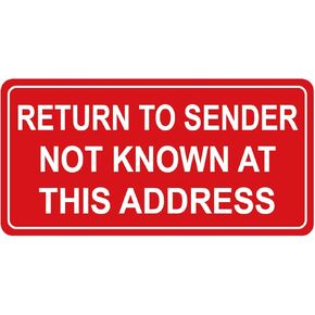 Return to Sender Sticker,1x2 inch 500pcs red Return to Sender Sticker for Shipping