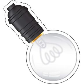 Schoolgirl Style Industrial Chic Light Bulb Cutouts―Rustic Lights for Bulletin Board Accents, Labels, Name Tags, Party Decorations, Classroom Decor (36 pc)