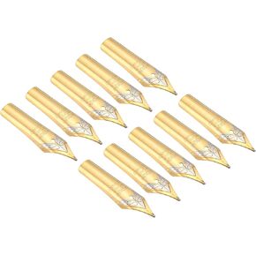 PATIKIL 0.5-0.7mm Line Width Fountain Pen Nib Replacement, 10 Pack 304 Stainless Steel Ink Dip Calligraphy Pen Nib for Drawing Writing, 2 Colors
