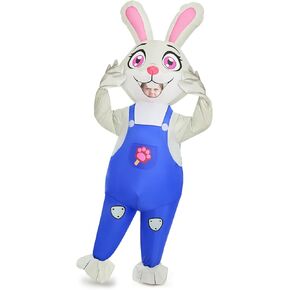 Inflatable Bunny Costume for Kids Halloween Costumes Boys Girls Blow Up Costume for Kid Cosplay Party Rabbit Costume