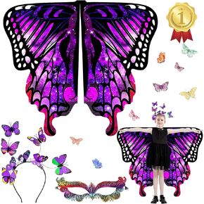Butterfly Wings For Girls, Butterfly Wings Kids Cape,Butterfly Fairy Halloween Costume Wings