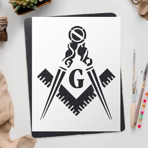 Masonic Freemason Square Stencil Template 8.5x11 Inches - Reusable for Painting on Walls, Wood, Glass & Crafts