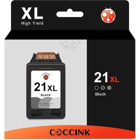 COCCINK 21XL Black Ink Cartridge Replacement for HP 21 XL Black for Officejet 4315 J3680 Deskjet F4180 F2210 D1560 D1530 D1420 D1520 3915 3930 PSC 1212 Printer High Yield Only 1