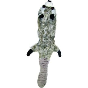 SPOT Skinneeez Stuffless Dog Toy with Squeaker | Plush Tug of War Raccoon Squeak Toy for Small and Large Dog Breeds | Small