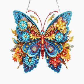 DIY Diamond Painting Kits,Butterfly Crystal Art Hanging Pendant Special Diamond Art Painting Acrylic Ornament for Walls, Windows, Doors, Living Room, Bedrooms and Home Decor