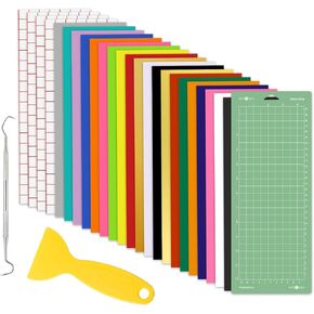HTVRONT 24PCS Accessories Bundle for Cricut Joy and Supplies Include Cricut Joy Iron On Vinyl, Adhensive Vinyl Sheets, Weeding Tools for Starter Kit