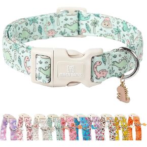 Maca Bates Easter Day Dog Collar Egg and Bunny Dogs Collars Soft Durable Cute Adjustable Purple Eggs Collor Easters Rabbit Gift for Small Medium Large Boy Girl Male Female Puppy Pet with White Buckle
