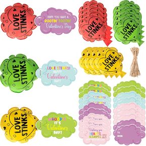 12 Pack Valentine's Day Whoopee Cushions Card Set, Love Stinks Whoopee Cushion with Card, Valentine's Day Fart Prank Kit Toys Party Favors, Novelty Trick Joke Gift for Kids Adults Office Home