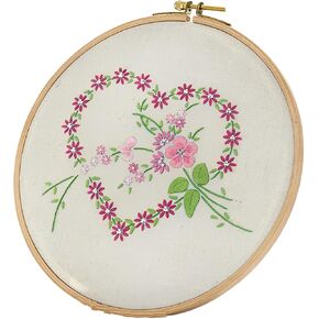 Flower Easy Embroidery Crewel DIY Hanging Decorations Sampler Tool Learn to Embroider Kit Adult Beginner (Thank You)