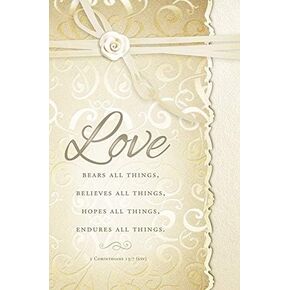 Love bears all things. - Wedding - Standard Bulletin 11 inch - ESV Scripture - (Package of 100)